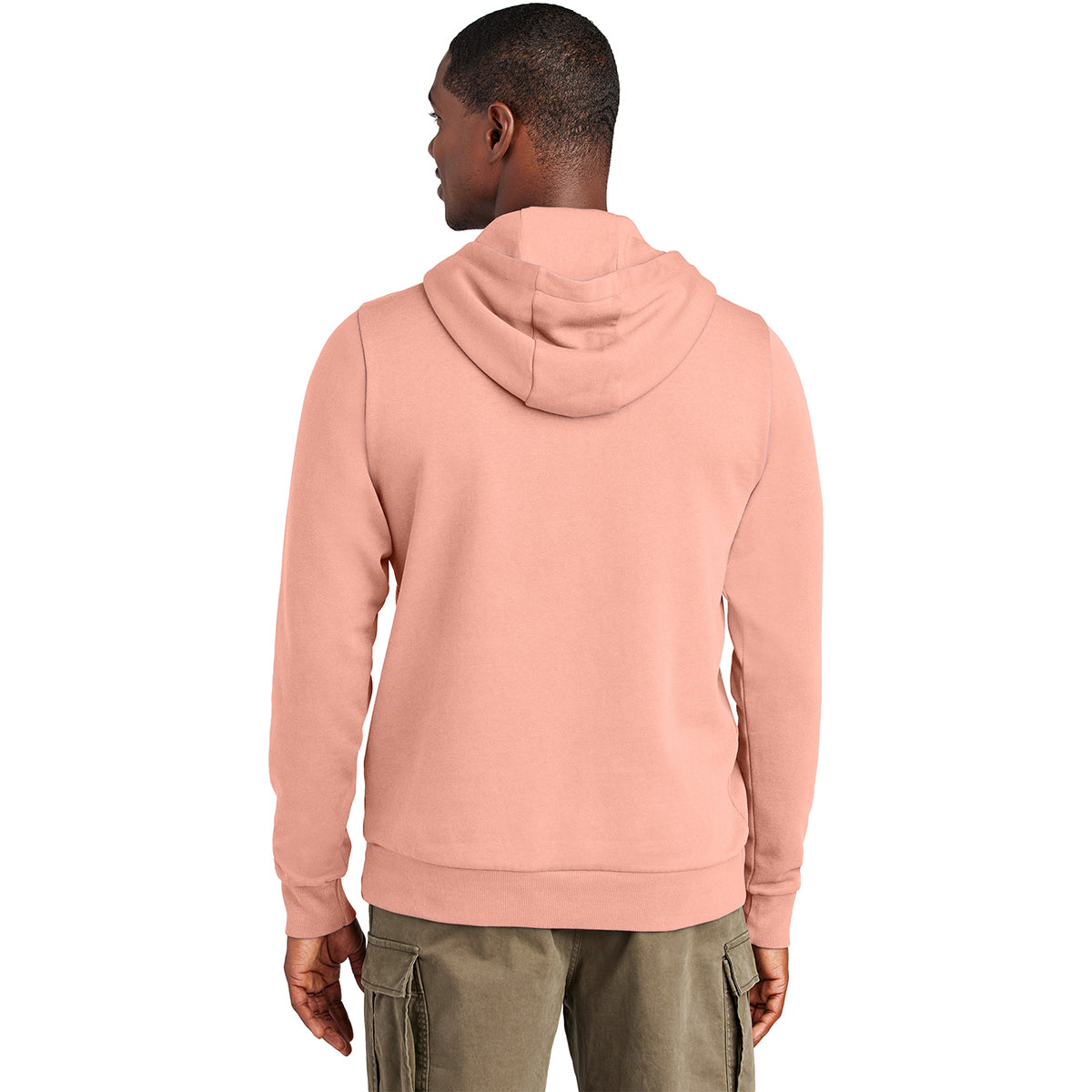 District Men's Stylish Cactus Rose Pink Wash Fleece Hoodie
