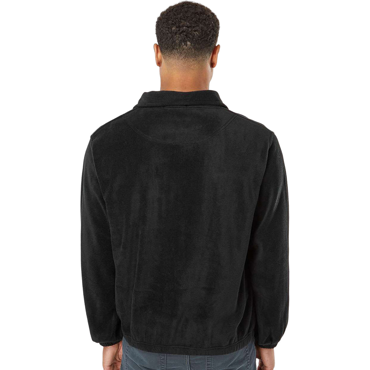 Burnside Men's Stylish Black Polar Fleece Quarter-Zip Pullover - Ideal for Brand Promotion