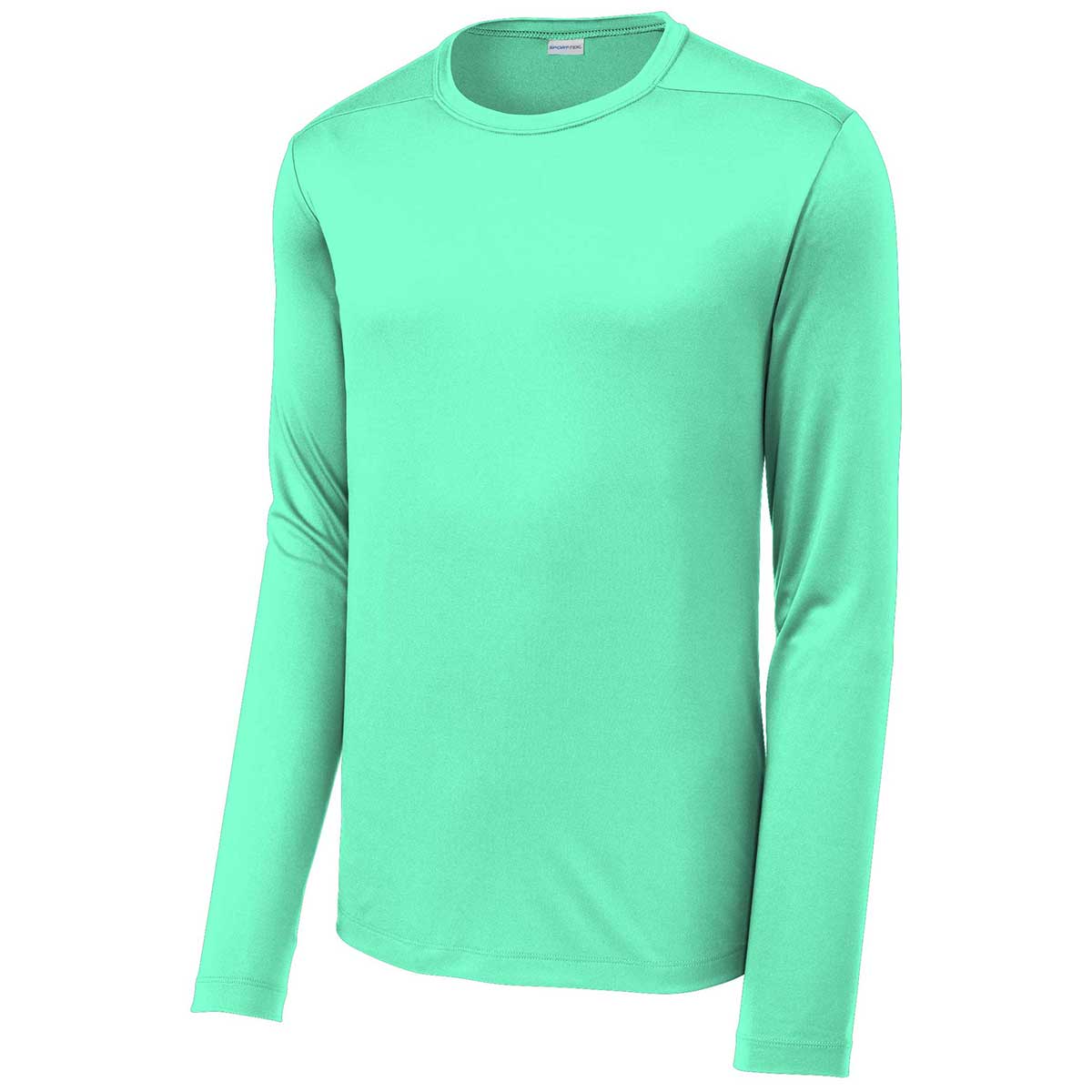 Sport-Tek Men's Stunning Bright Seafoam Posi-UV Pro Long Sleeve Tee - A Must-Have!