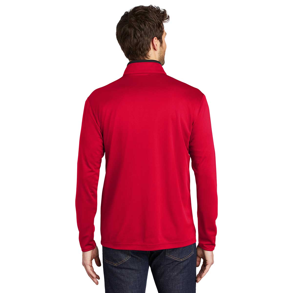 Port Authority Men's Stunning Red/Black Silk Touch Performance Quarter Zip