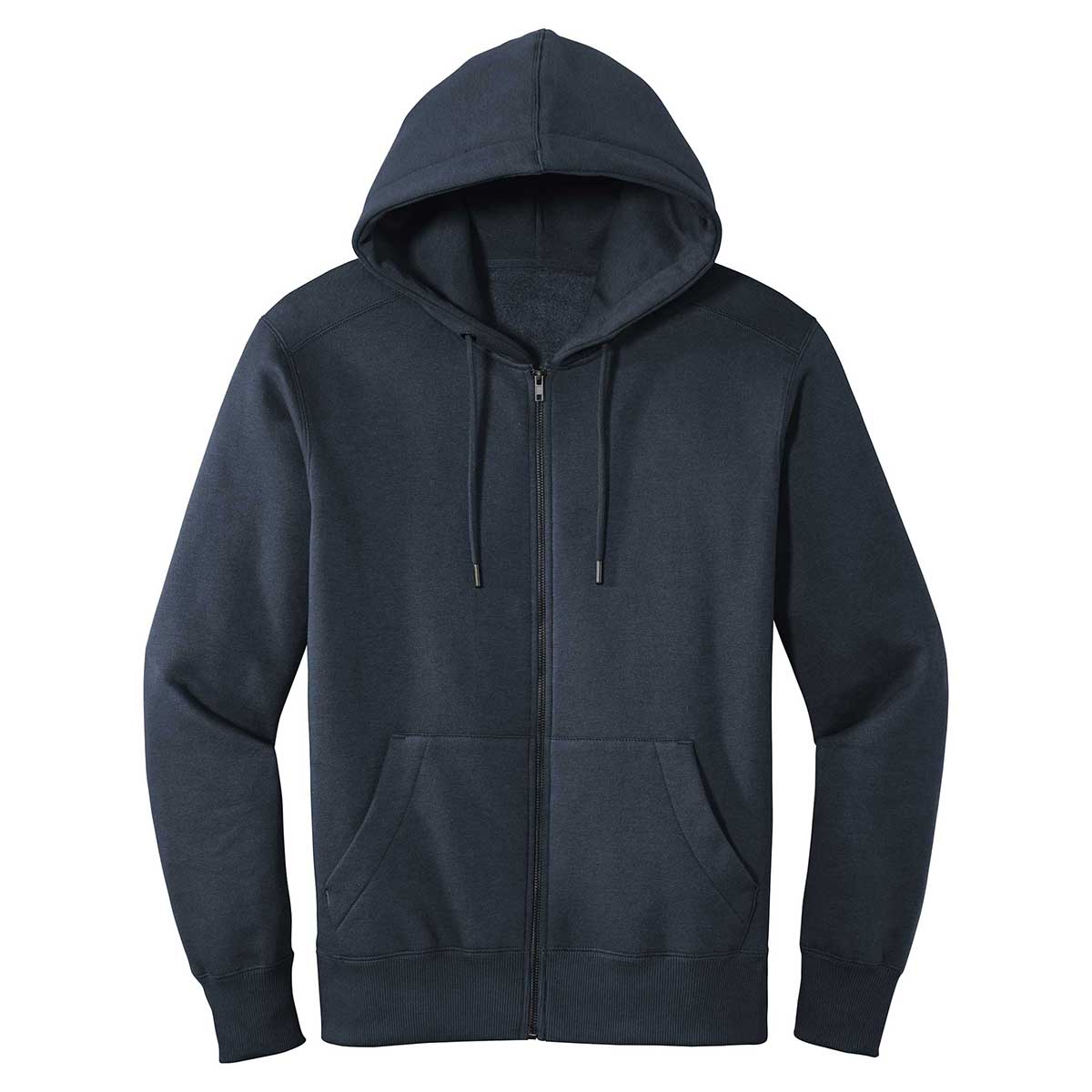 District Men's Stunning New Navy Perfect Weight Fleece Full-Zip Hoodie