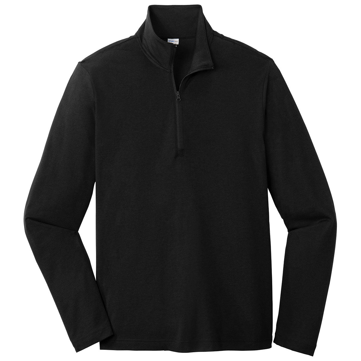 Sport-Tek Men's Black Triad Solid PosiCharge Tri-Blend Wicking 1/4-Zip Pullover - Charge Up Your Athletic Look!