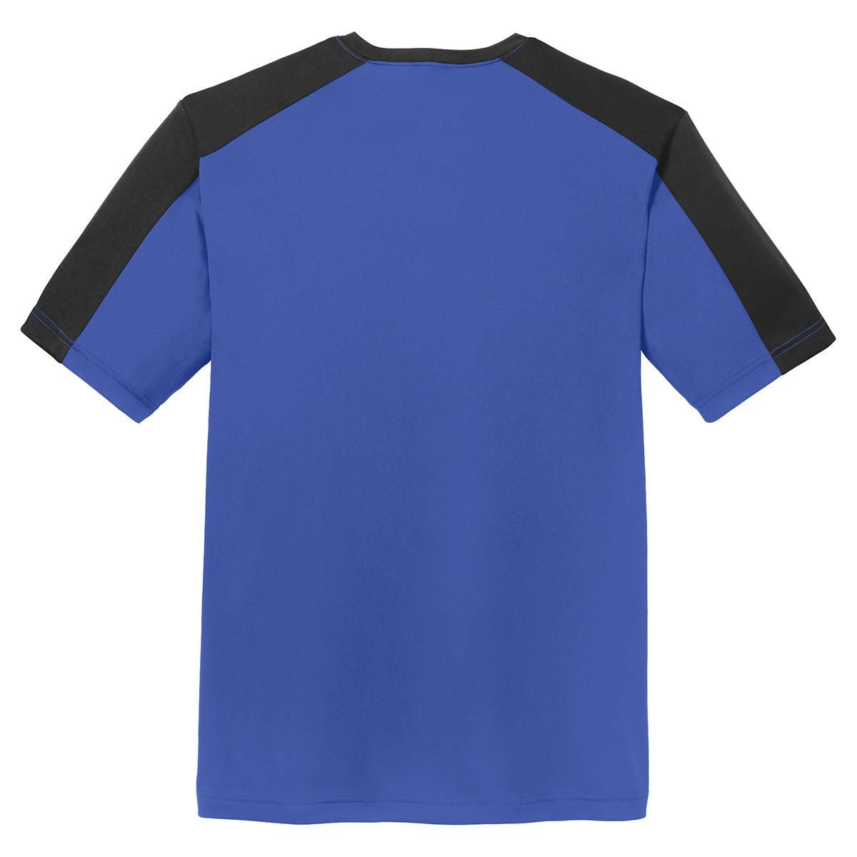 Sport-Tek Men's Stunning True Royal/Black PosiCharge Competitor Sleeve-Blocked Tee - Elevate Your Style!