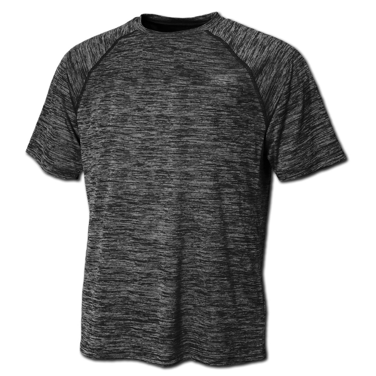 BAW Men's Black Vintage Heather Dry-Tek Short Sleeve Polyester Shirt - Ideal for Corporate Gifts