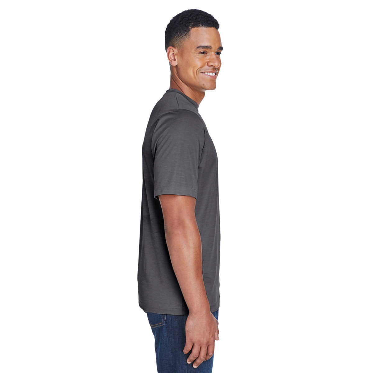 Team 365 Men's Dark Grey Heather Zone Sonic Heather Stylish Performance T-Shirt