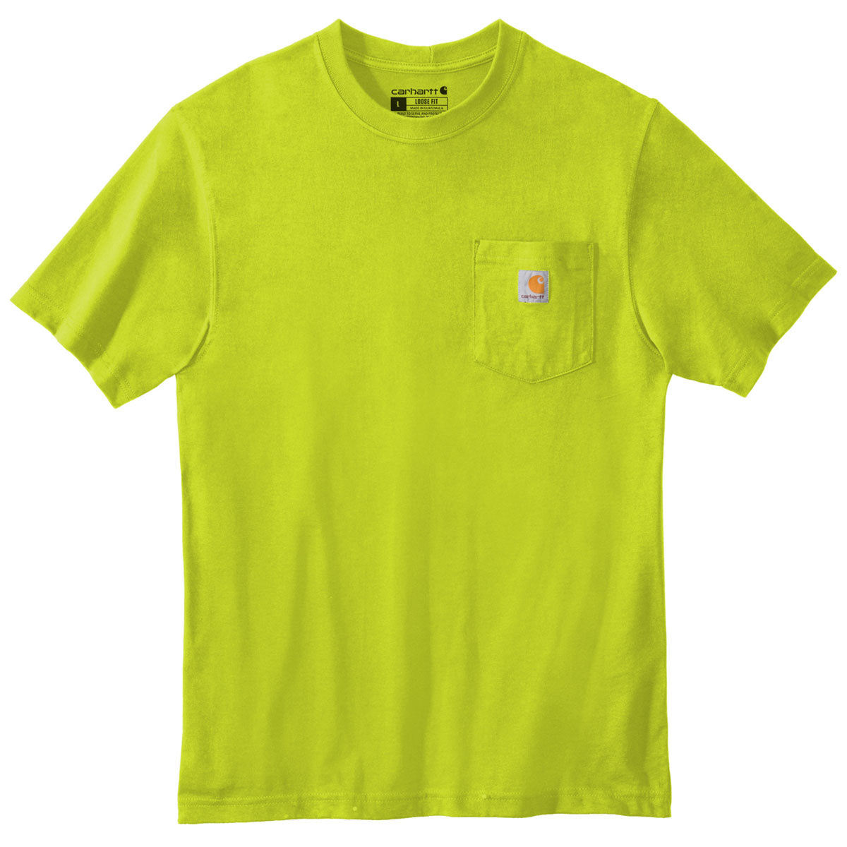 Carhartt Men's Vibrant Lime Workwear Pocket Short Sleeve T-Shirt - The Ultimate Work Essential