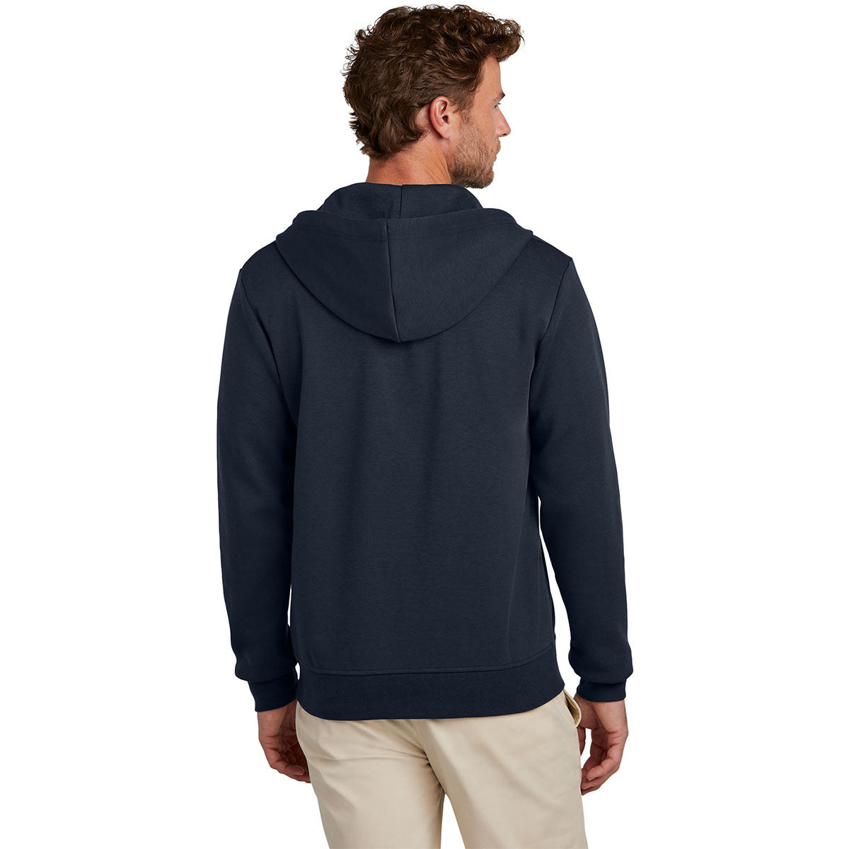 Brooks Brothers Men's Stylish Night Navy Double-Knit Full Zip Hoodie