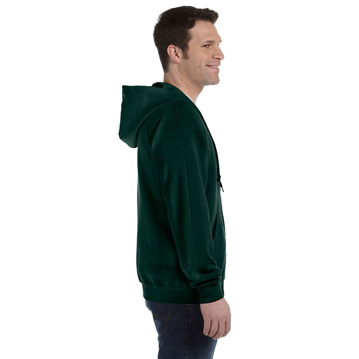 Gildan Unisex Forest Green Heavy Blend 50/50 Full Zip Hoodie - The Ultimate Corporate Apparel