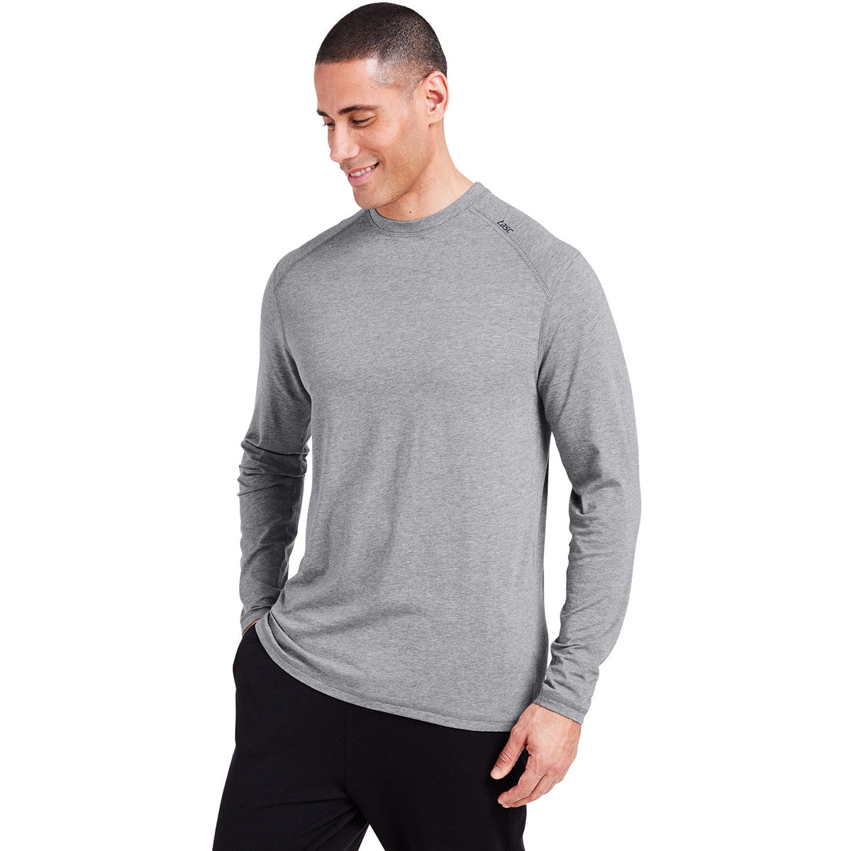 tasc Men's Stylish Heather Grey Carrollton Fitness Long-Sleeve T-Shirt