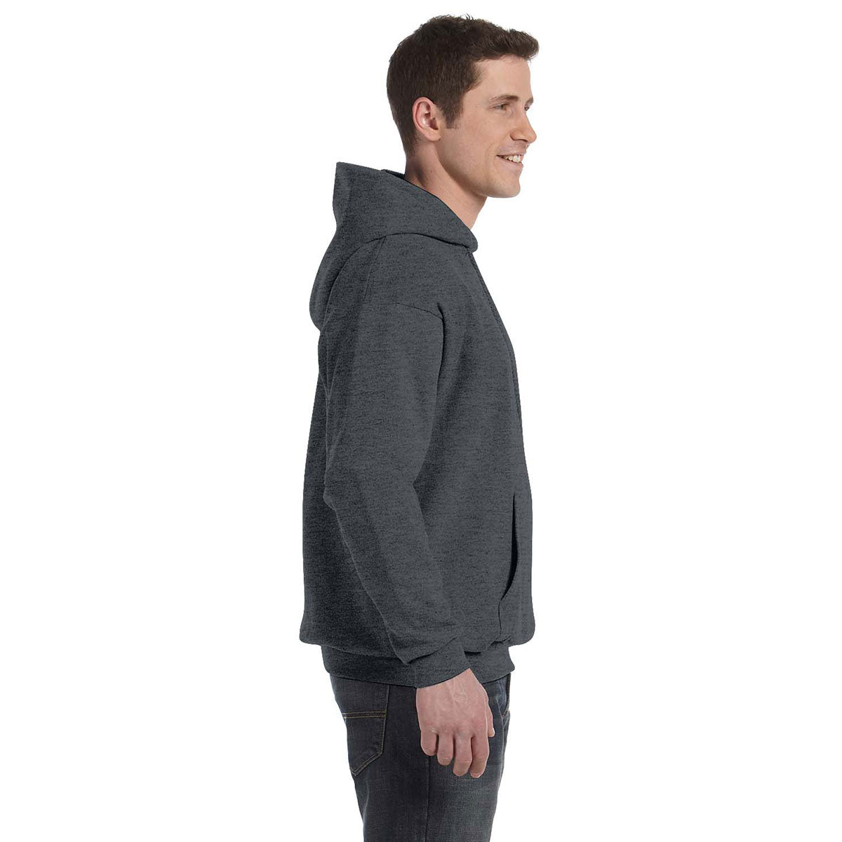 Hanes Men's Eco-Friendly Charcoal Heather 7.8 oz. 50/50 Pullover Hoodie