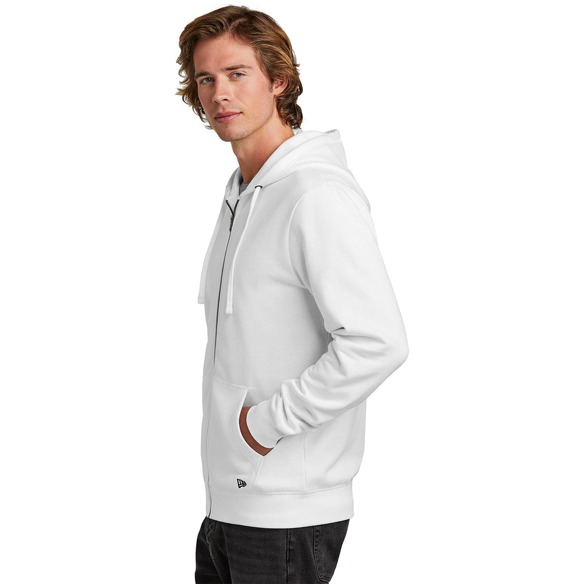 New Era Men's Stunning White Comeback Fleece Full-Zip Hoodie - Order Now!