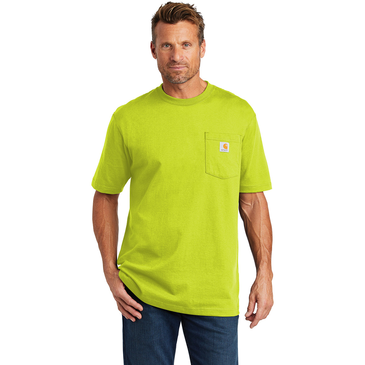 Carhartt Men's Vibrant Lime Workwear Pocket Short Sleeve T-Shirt - The Ultimate Work Essential