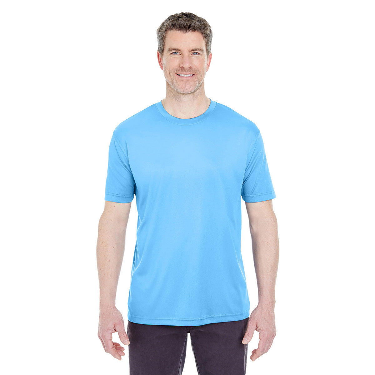 UltraClub Men's Columbia Blue Cool & Dry Sport T-Shirt: The Ultimate Performance Interlock