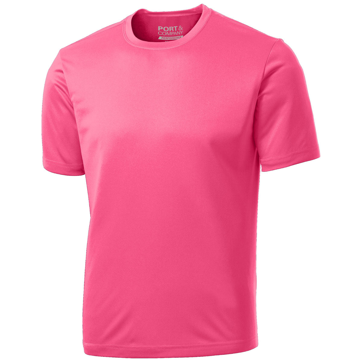 Port & Company Men's Stunning Neon Pink Performance Tee