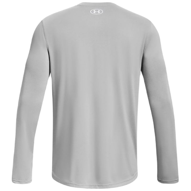 Under Armour Men's Team Tech Long Sleeve in Mod Grey Light Heather/White - Custom Logo Available