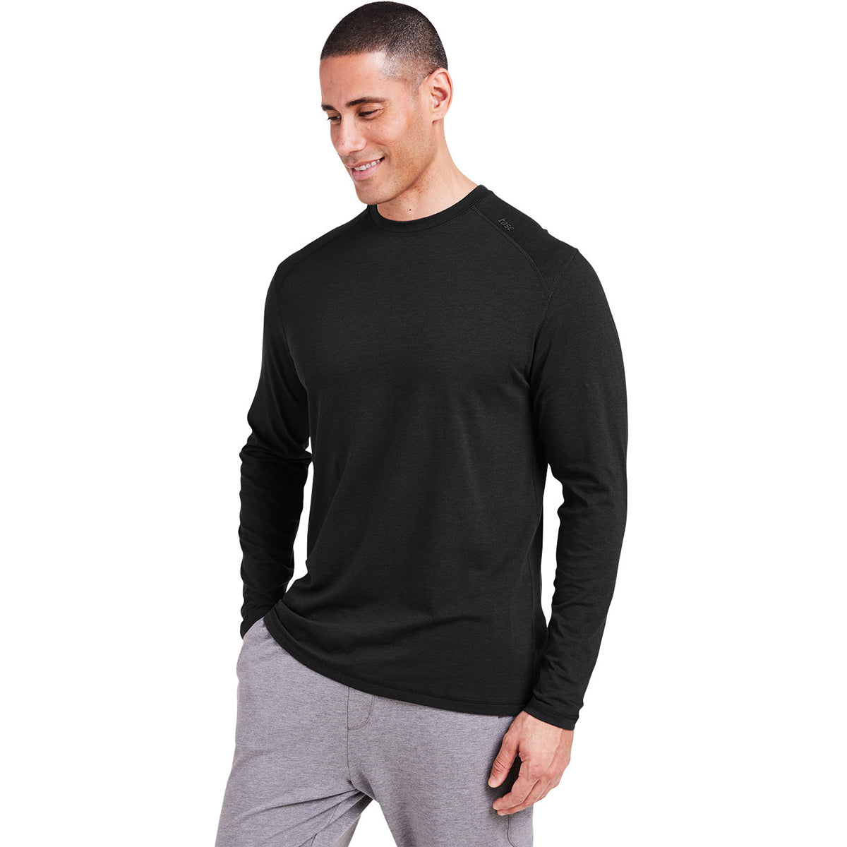 tasc Men's Black Carrollton Fitness Long-Sleeve T-Shirt: Active and Comfortable