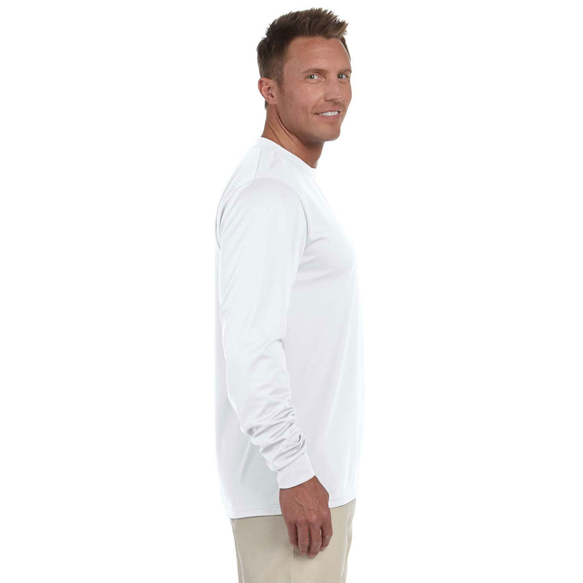 Augusta Sportswear Men's White Long-Sleeve Wicking T-Shirt - A Must-Have!