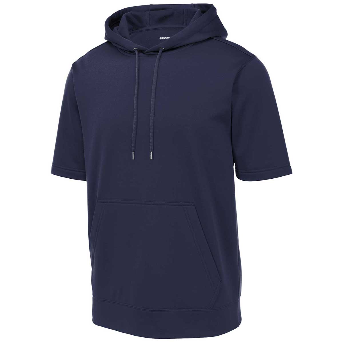 Sport-Tek Men's Navy Short Sleeve Sport-Wick Fleece Pullover Hoodie - Customizable!