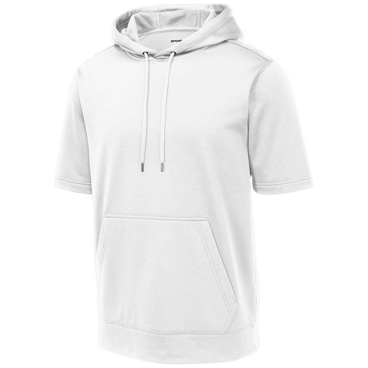 Sport-Tek Men's White Sport-Wick Fleece Short Sleeve Pullover Hoodie: The Ultimate Layering Essential