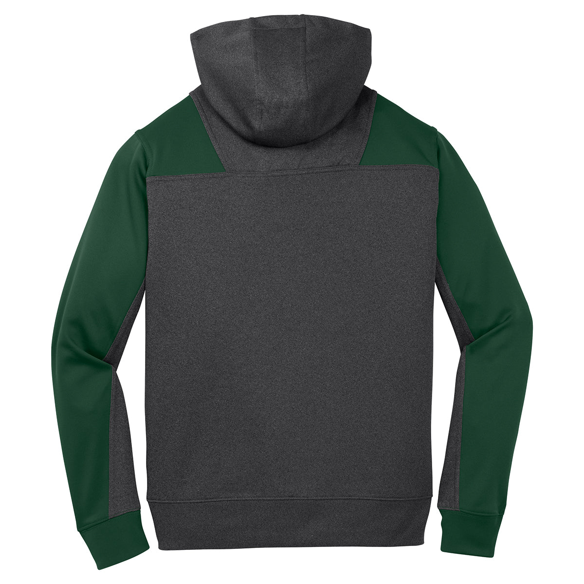 Sport-Tek Men's Stylish Graphite Heather/Forest Green Tech Fleece 1/4-Zip Hooded Sweatshirt