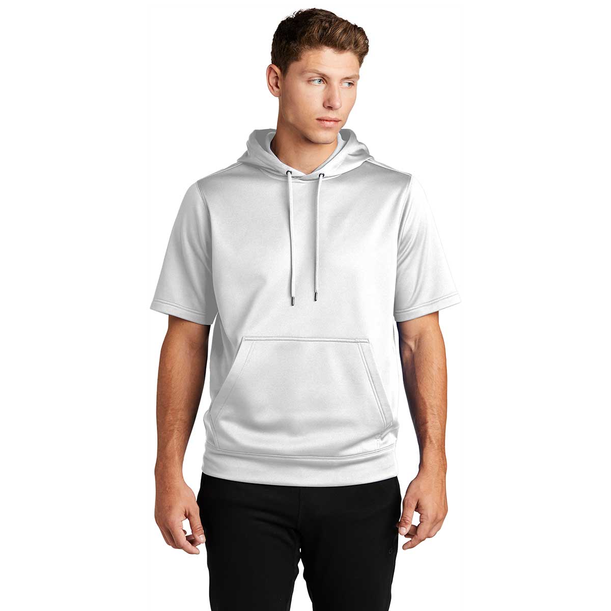 Sport-Tek Men's White Sport-Wick Fleece Short Sleeve Pullover Hoodie: The Ultimate Layering Essential