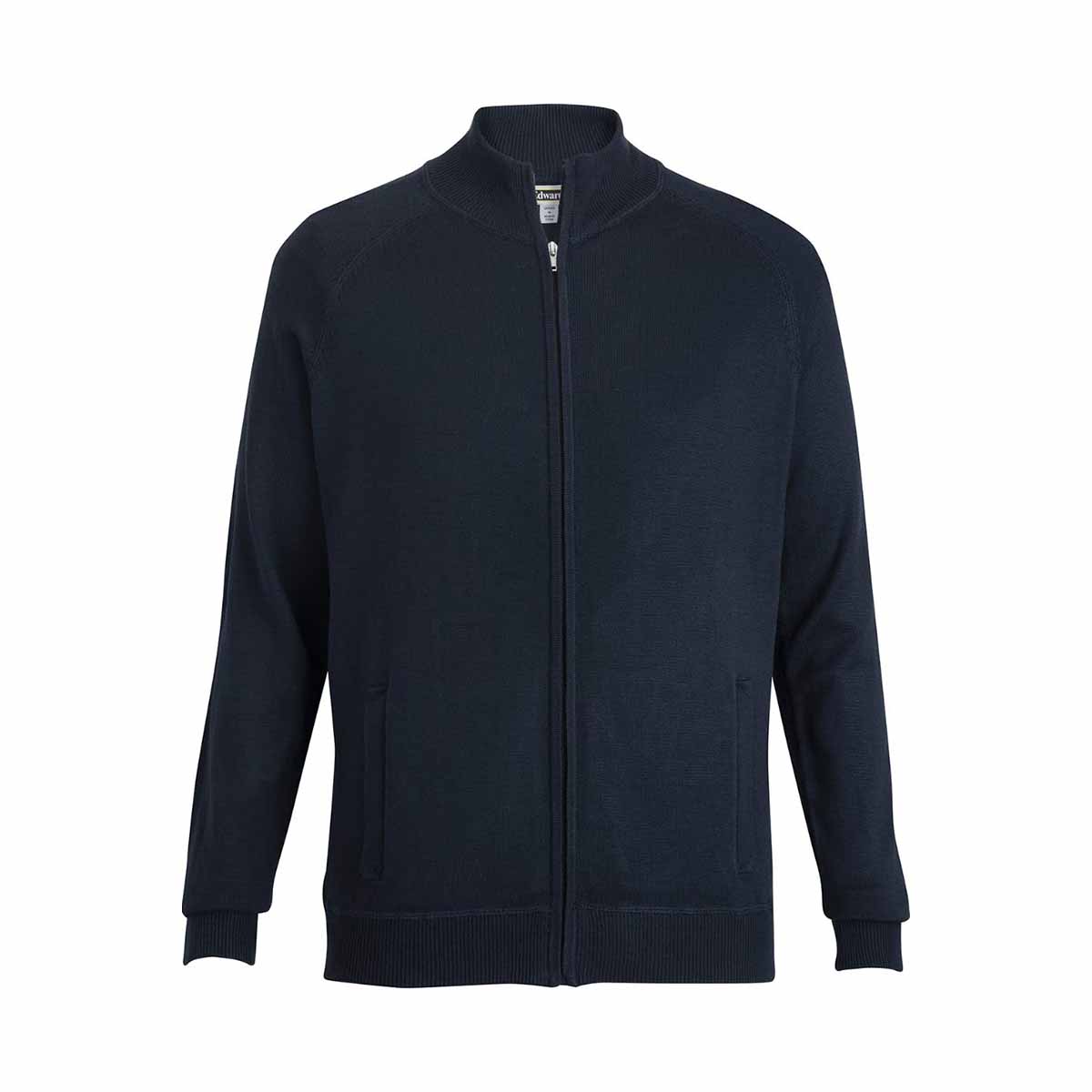 Edwards Men's Navy Full-Zip Sweater Jacket with Pockets - Showcase Your Brand!
