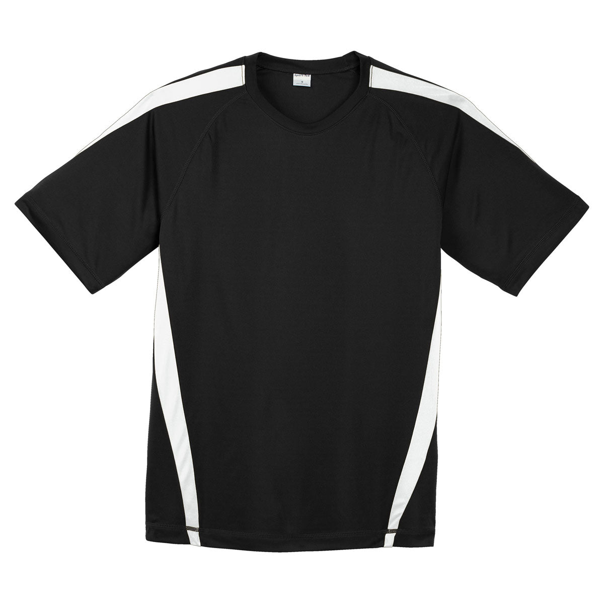 Sport-Tek Men's Stunning Black/White Colorblock PosiCharge Competitor Tee - Must-Have!