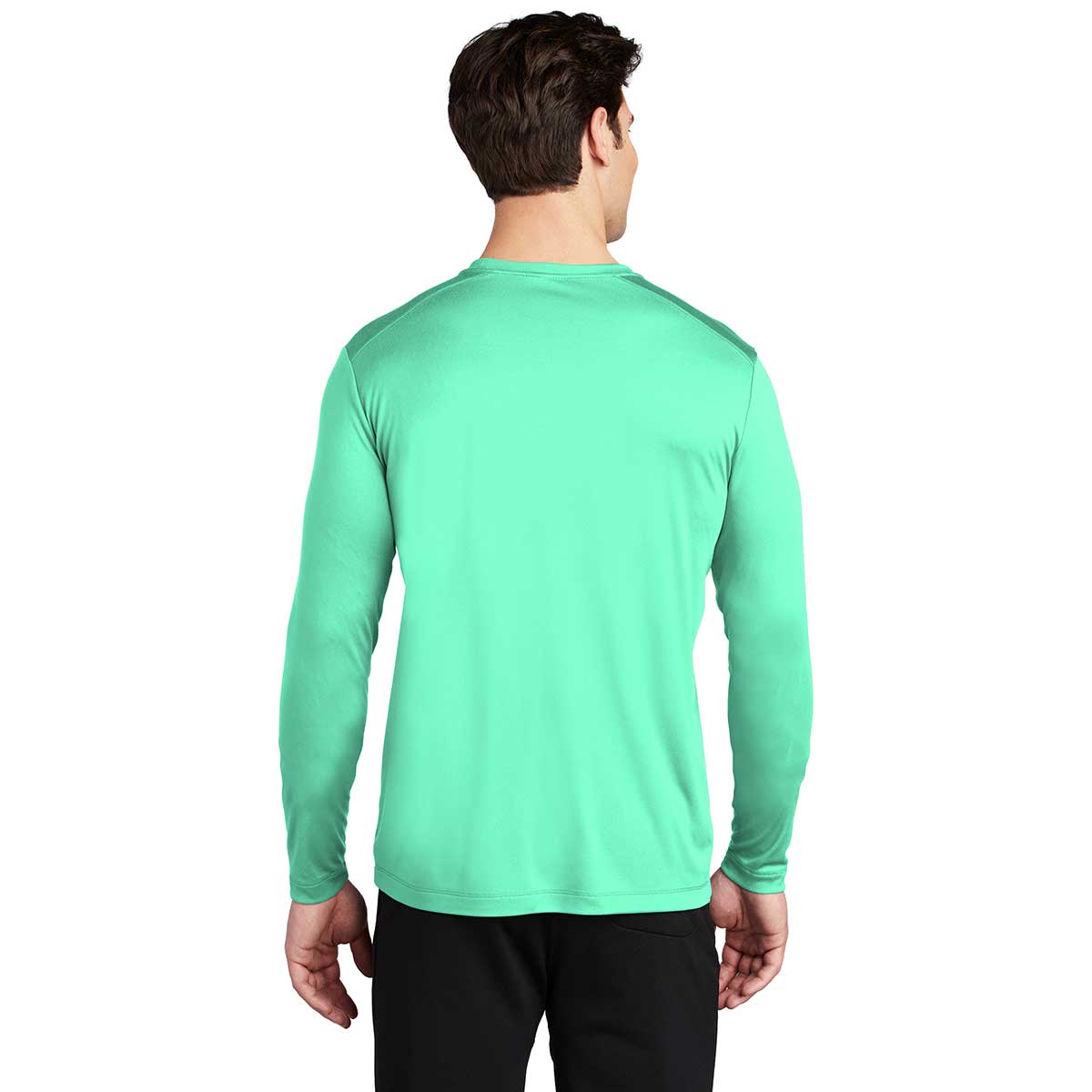 Sport-Tek Men's Stunning Bright Seafoam Posi-UV Pro Long Sleeve Tee - A Must-Have!