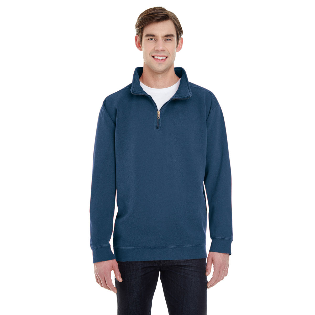 Comfort Colors Men's True Navy 9.5 oz. Quarter-Zip Sweatshirt: Perfect for Corporate Teams