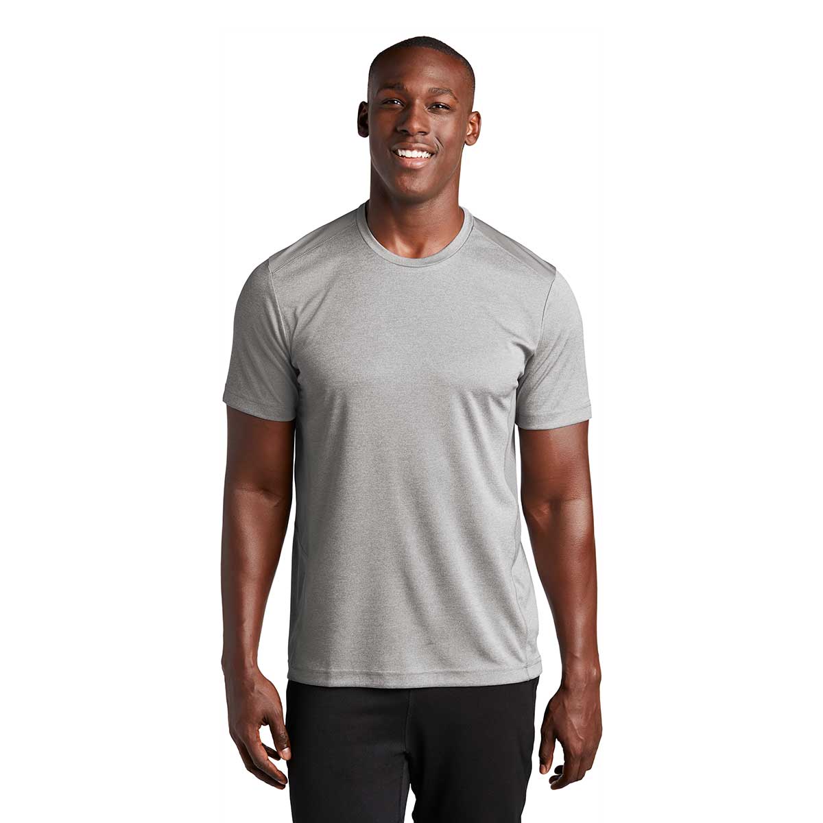 Sport-Tek Men's Light Grey Heather Endeavor Short Sleeve Tee - Stand Out in Style!