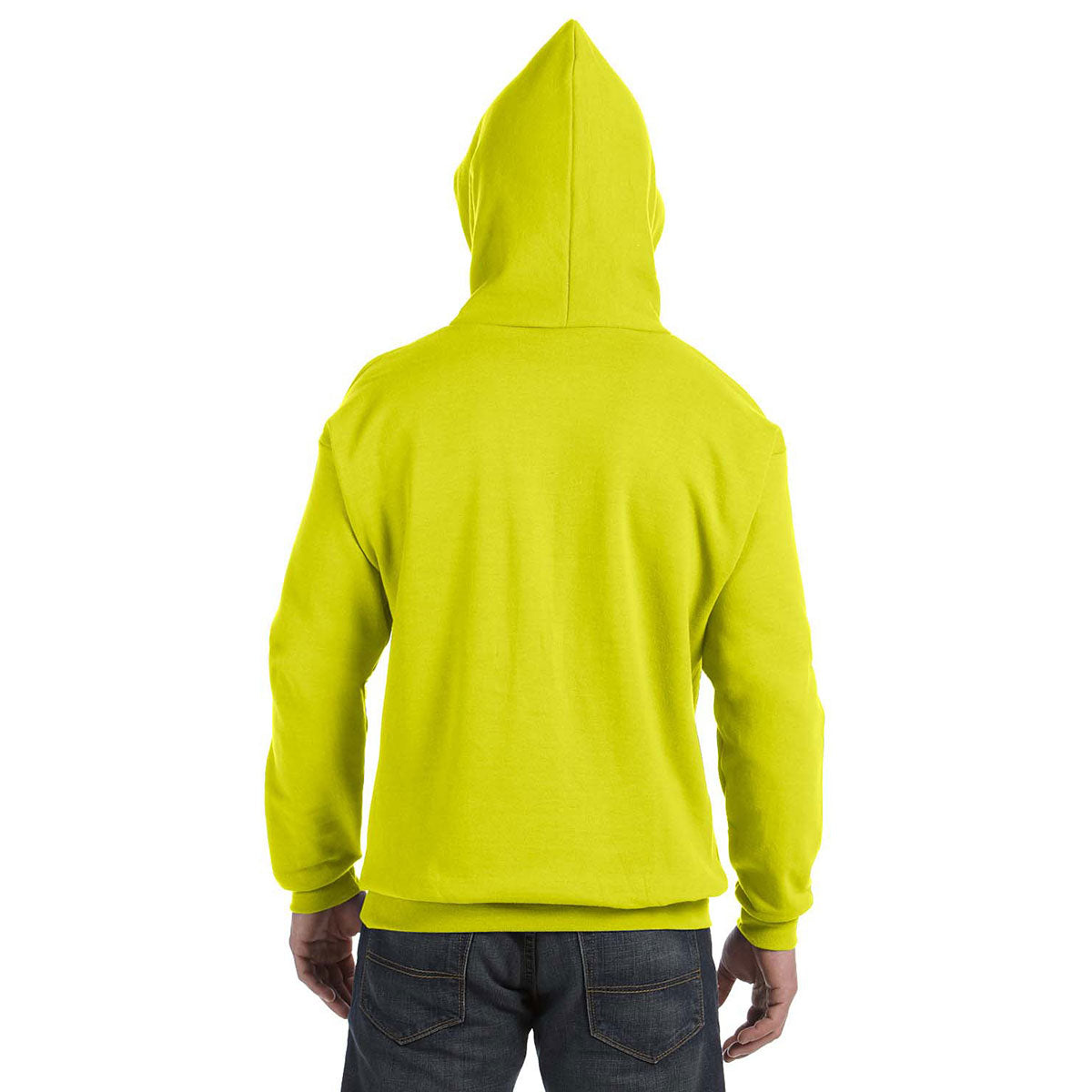 Hanes Men's Safety Green 7.8 oz. EcoSmart 50/50 Pullover Hoodie - The Ultimate Customizable Choice