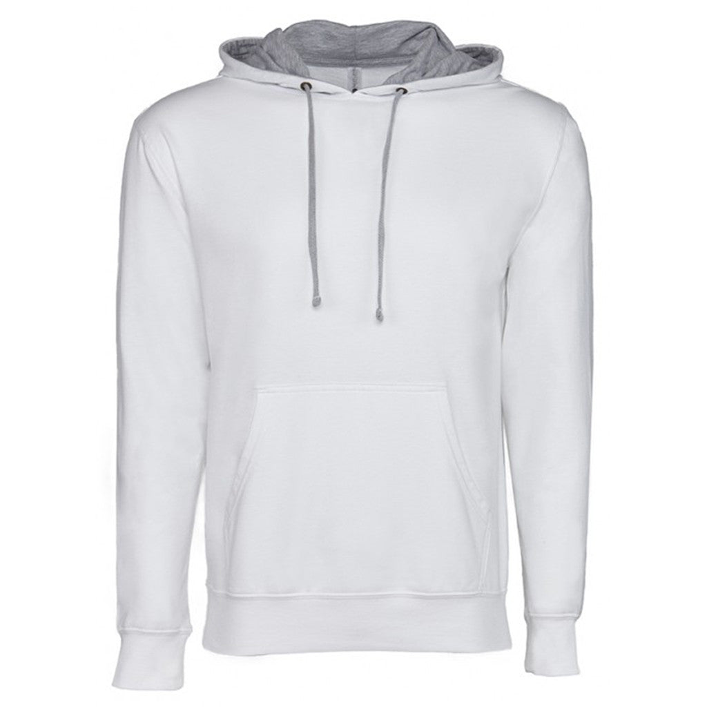 Next Level Unisex White/Heather Gray French Terry Cozy Pullover Hoodie