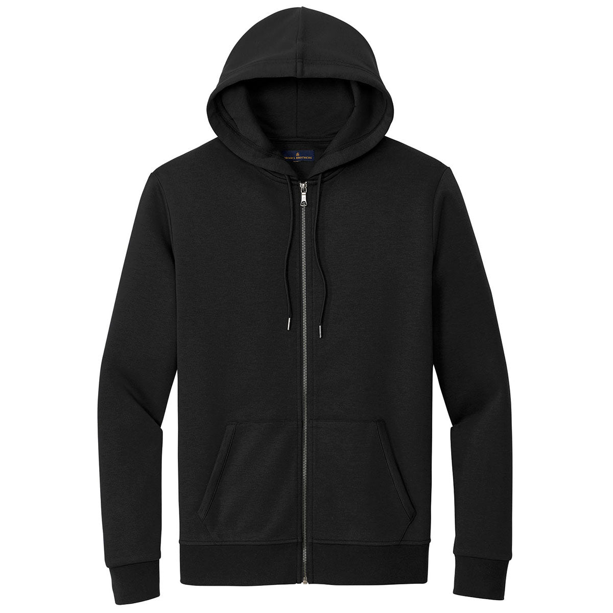 Brooks Brothers Men's Striking Deep Black Double-Knit Full Zip Hoodie