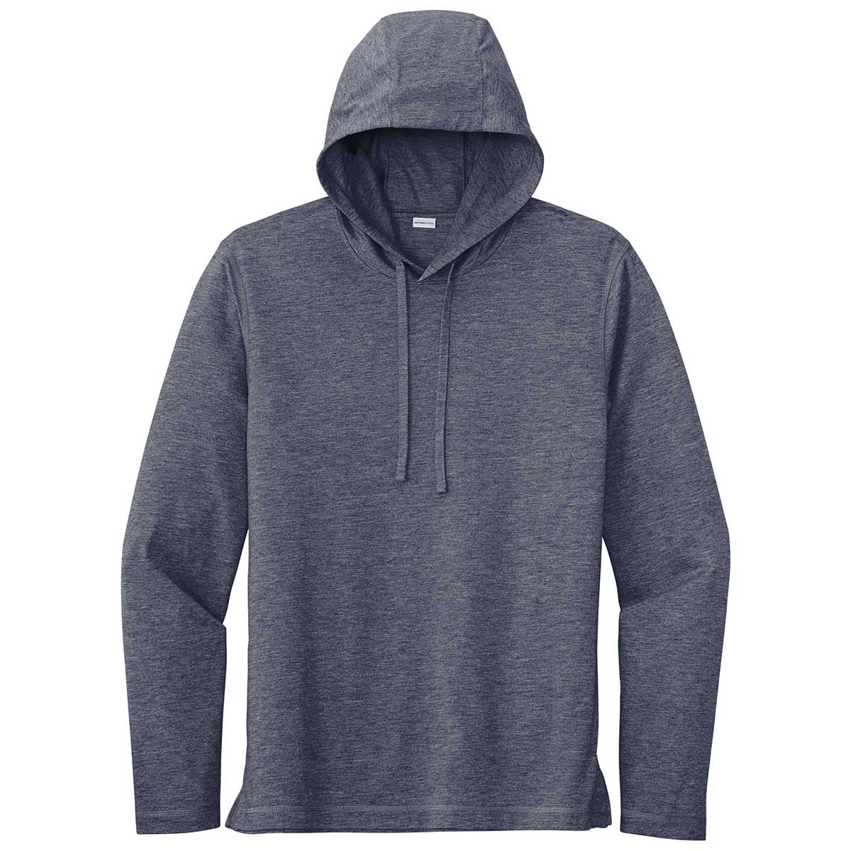 Sport-Tek Men's True Navy Heather Posicharge Tri-Blend Wicking Long Sleeve Hoodie - Your Ultimate Comfort Gear