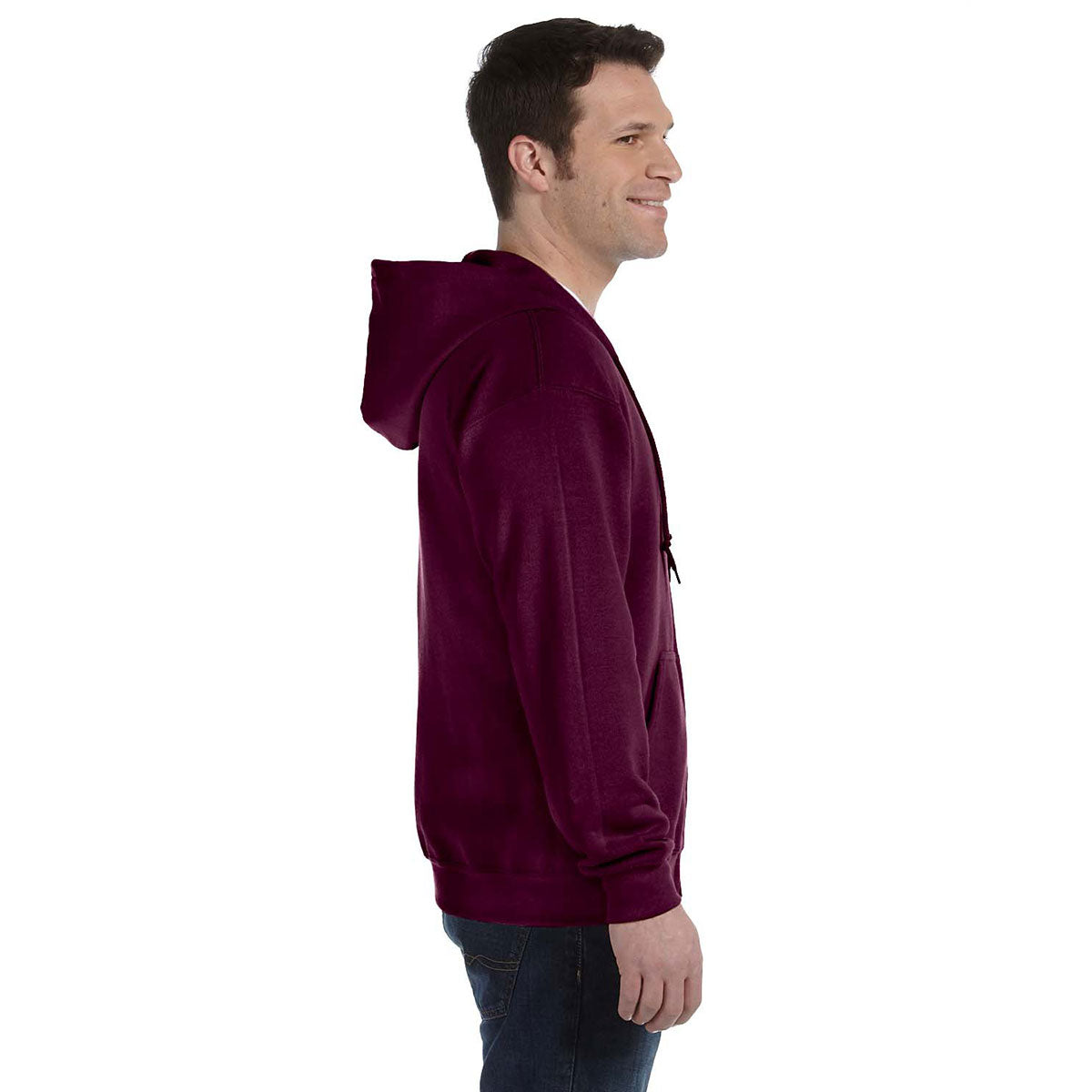 Gildan Unisex Maroon Heavy Blend 50/50 Full Zip Hoodie - Ideal Corporate Giveaway