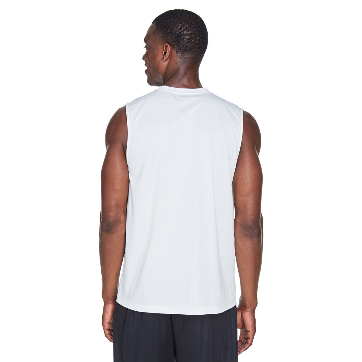 Team 365 Men's White Zone Performance Muscle T-Shirt - Ideal for Outdoor Work