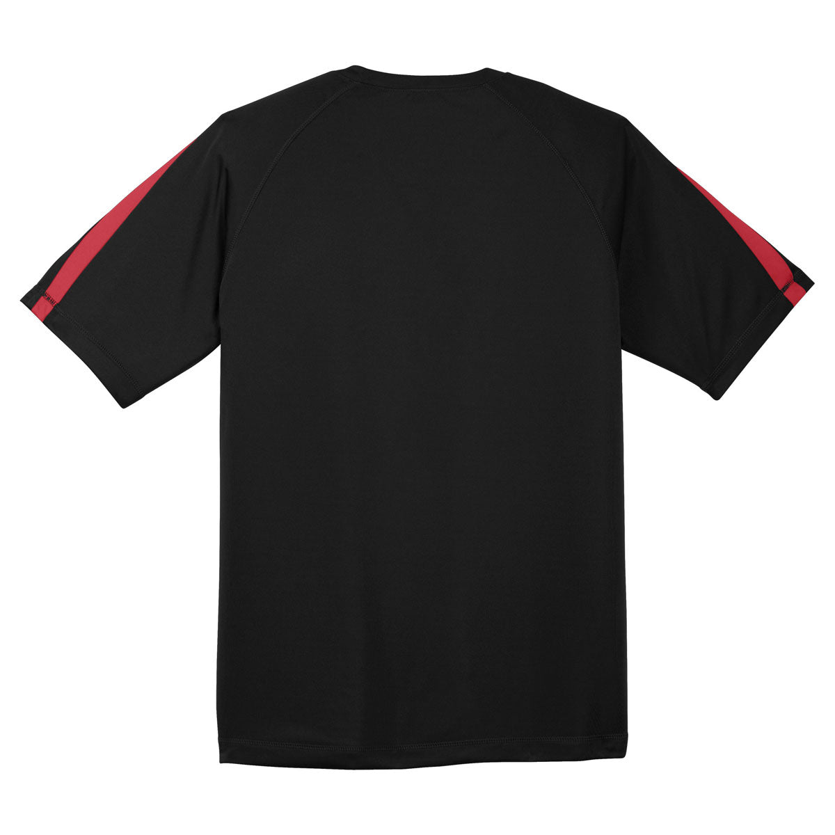 Sport-Tek Men's Stunning Black/True Red Colorblock PosiCharge Competitor Tee - A Must-Have!
