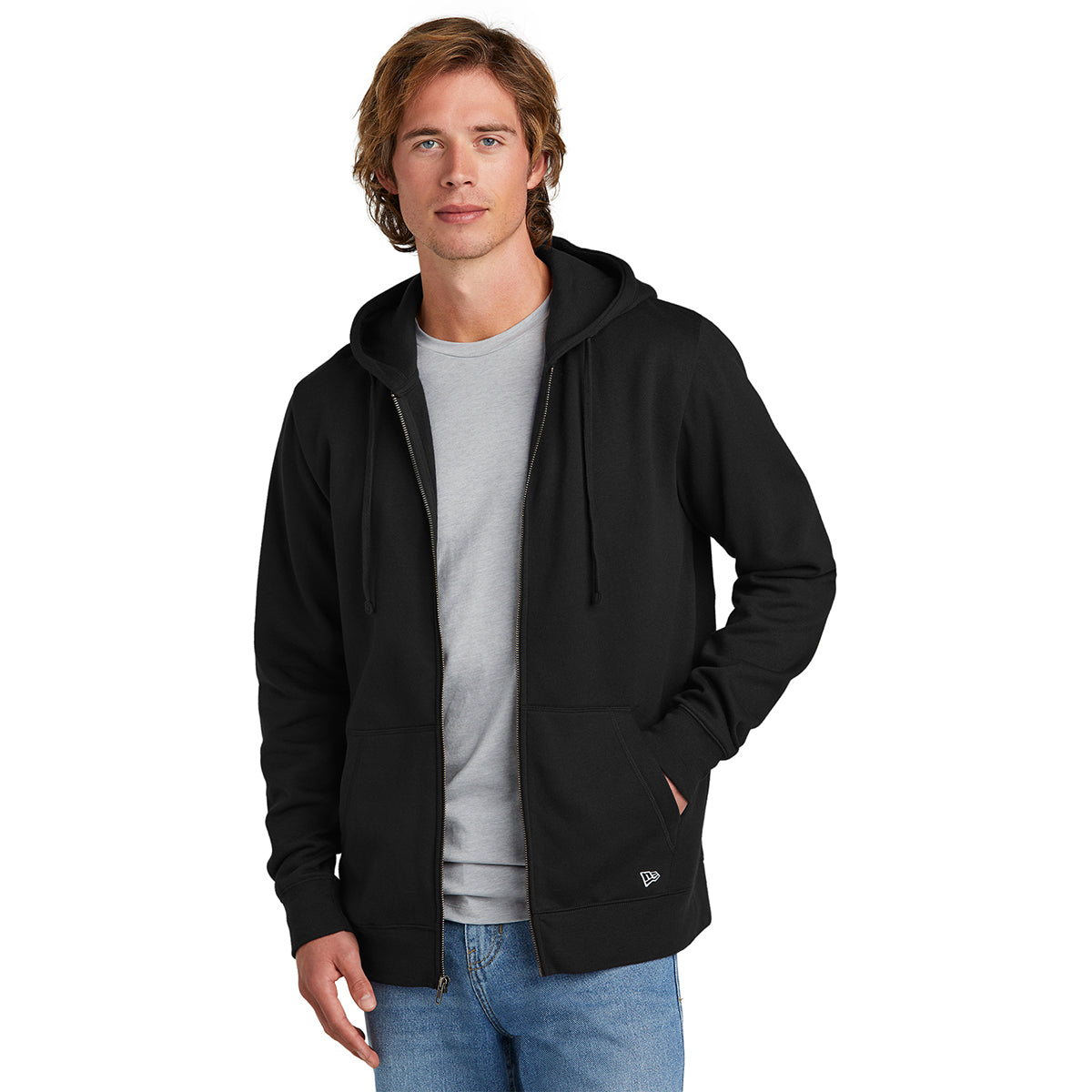 New Era Men's Stunning Black Comeback Fleece Full-Zip Hoodie - Order Now!