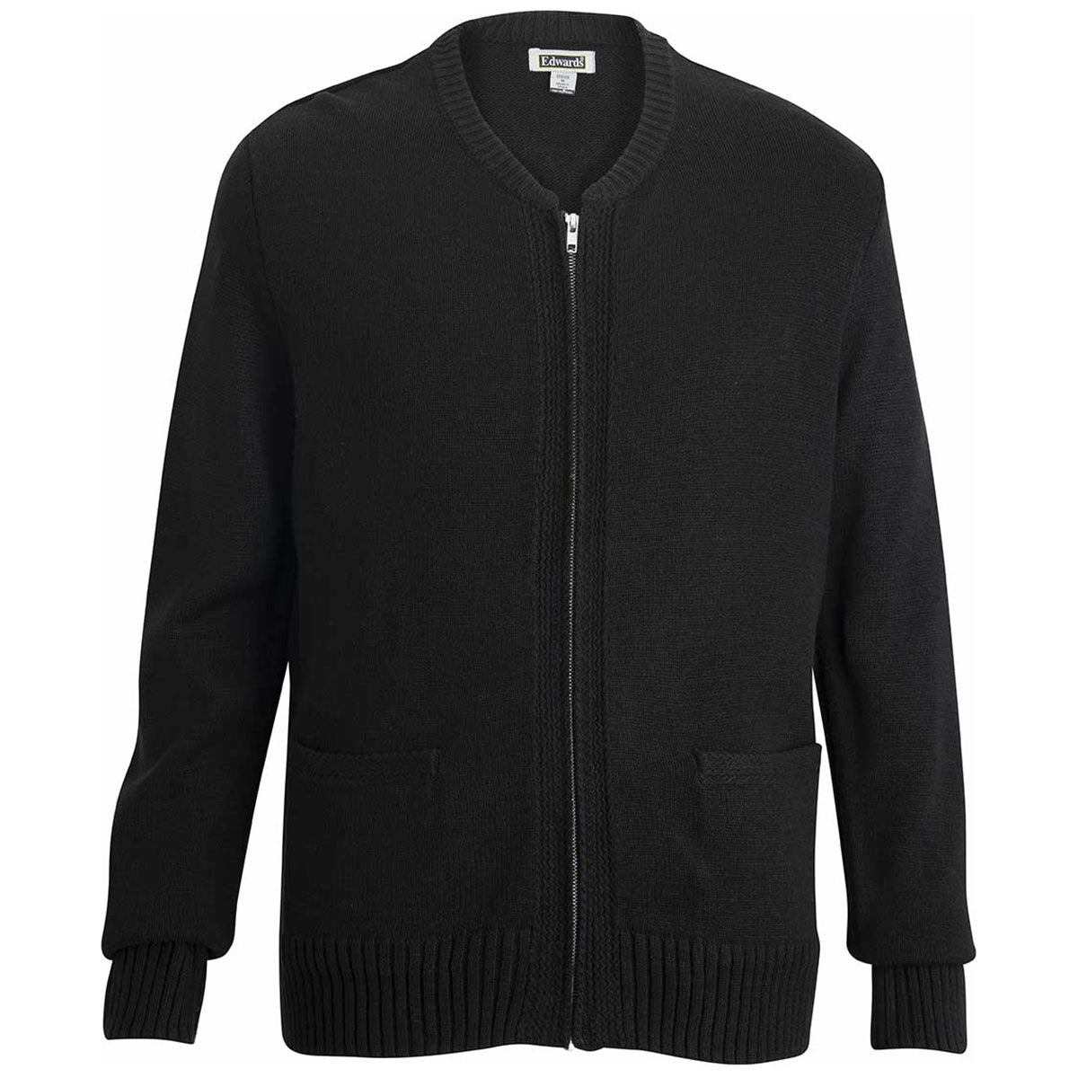 Edwards Men's Stylish Black Heavyweight Acrylic Full Zip Cardigan