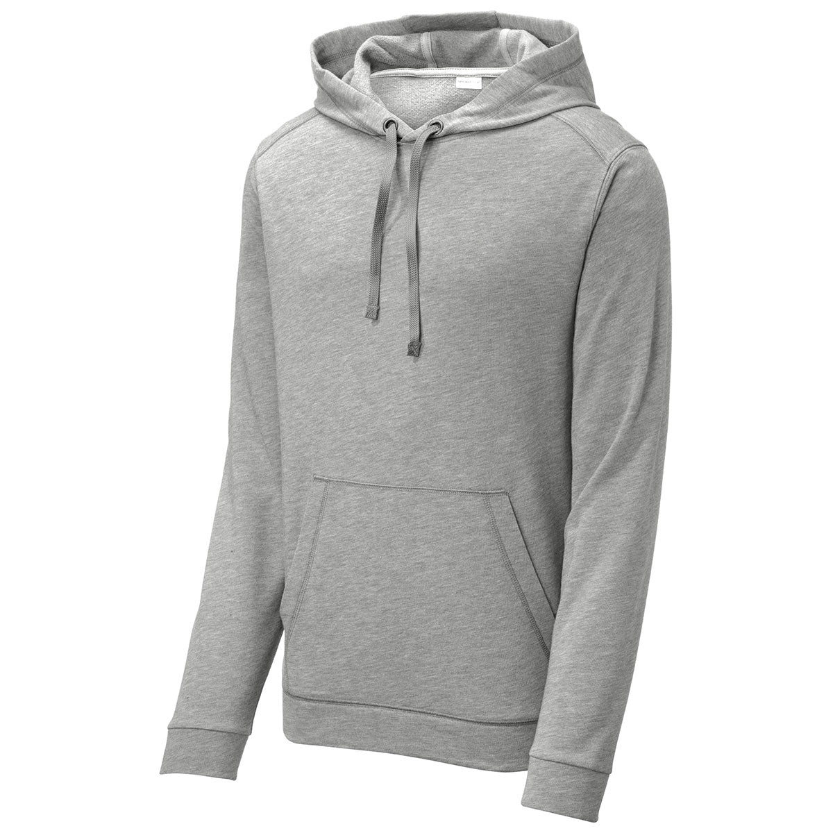 Sport-Tek Men's Light Grey Heather PosiCharge: The Ultimate Tri-Blend Wicking Fleece Hooded Pullover
