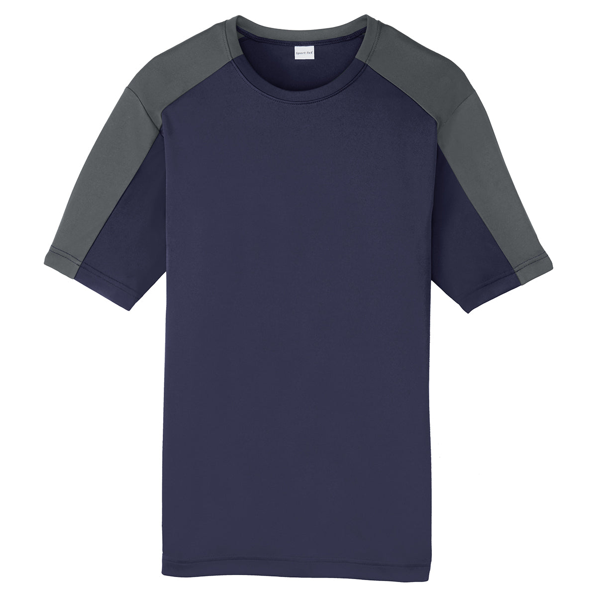 Sport-Tek Men's Navy & Grey PosiCharge Competitor Sleeve-Blocked Tee - A Must-Have!