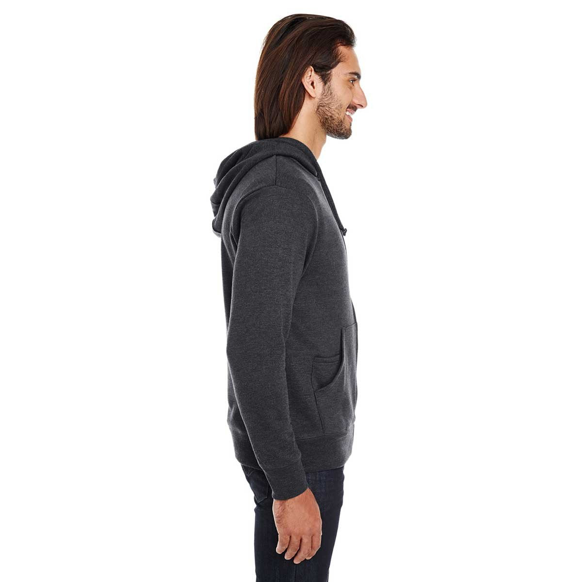 Threadfast Unisex Black Heather Triblend French Terry Full-Zip Jacket: A Must-Have!