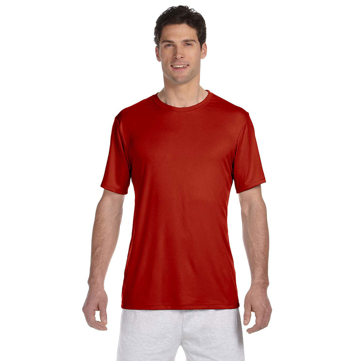 Hanes Men's Stunning Deep Red Cool DRI with FreshIQ T-Shirt
