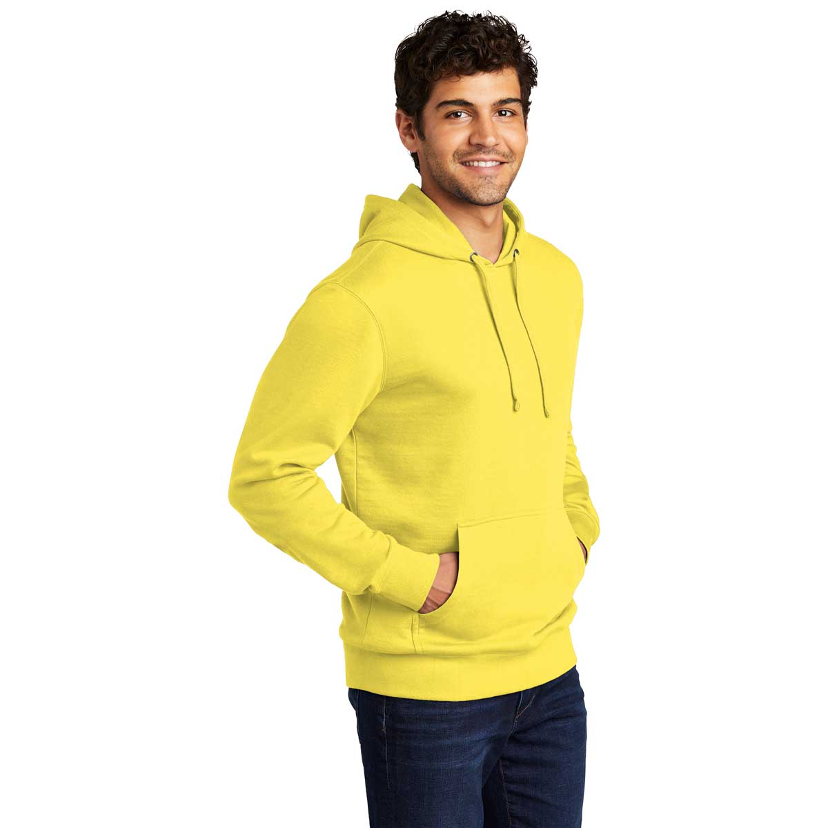District Men's Stunning Light Yellow V.I.T. Fleece Hoodie - A Must-Have!