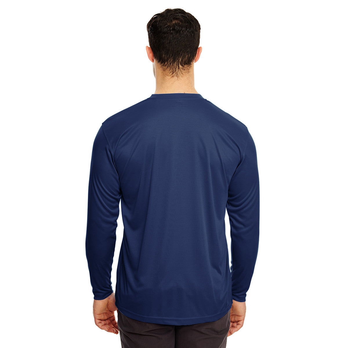 UltraClub Men's Navy Cool & Dry Performance Long-Sleeve Interlock T-Shirt: The Ultimate Sport Essential
