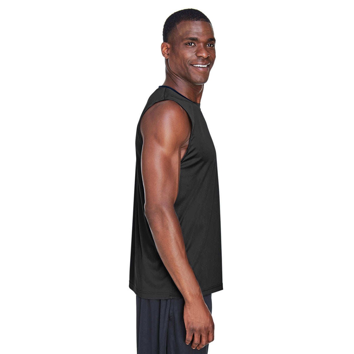 Team 365 Men's Black Zone High-Performance Muscle T-Shirt - Stand Out in Style!