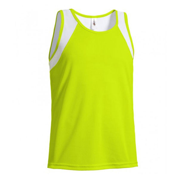 Expert Men's Lime/White Distance Singlet - Stand Out in Style!