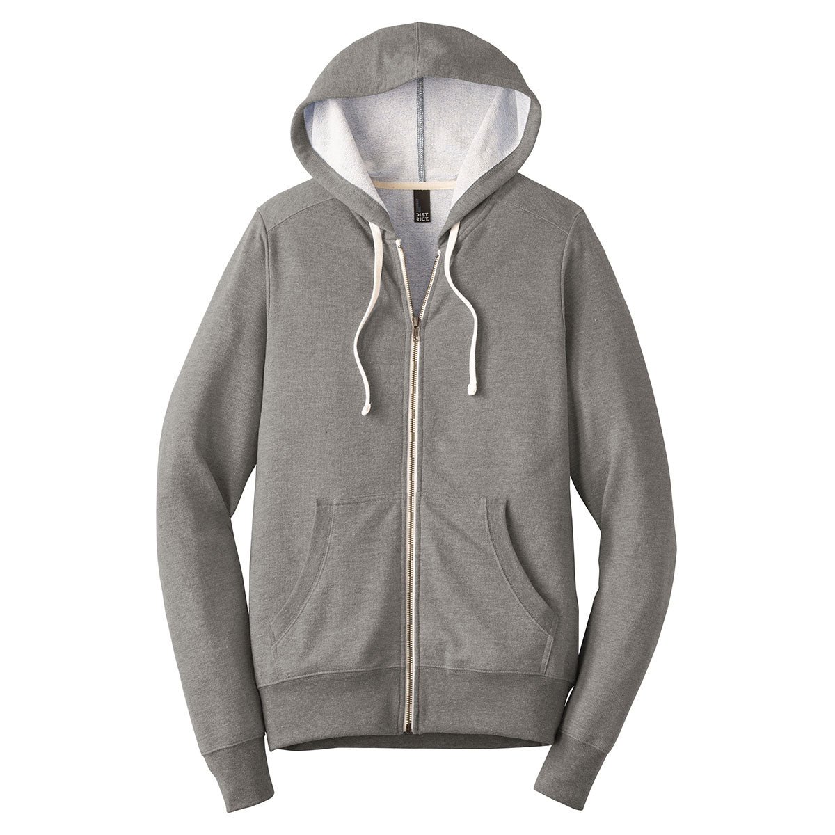 District Men's Grey Frost Perfect Tri French Terry Full-Zip Hoodie - The Ultimate Men's Comfort