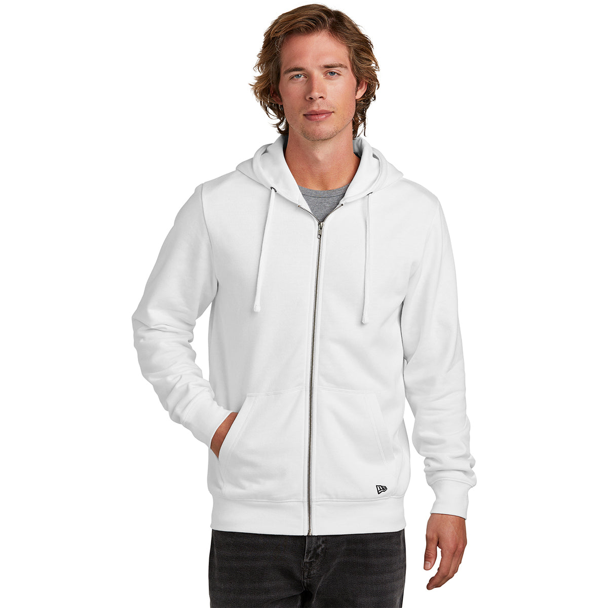 New Era Men's Stunning White Comeback Fleece Full-Zip Hoodie - Order Now!