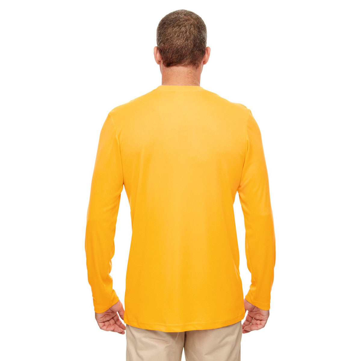 UltraClub Men's Gold High-Performance Cool & Dry Long-Sleeve Top